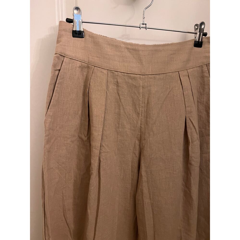 Abercrombie & Fitch Linen Blend Wide Leg Pull on Pants Small Beige Career Resort - Picture 5 of 9